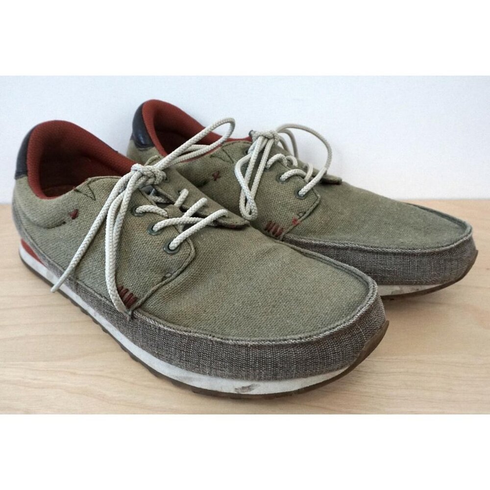 SANUK Mens Canvas Beer Runner Beige Tan Sneakers Shoes Lace Up Size 8.5